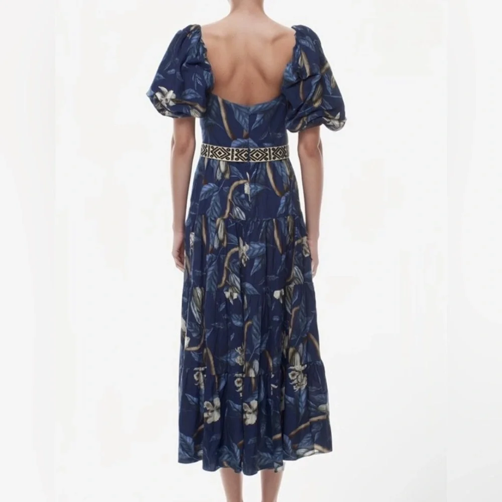 $1350 New Johanna Ortiz Botanical Heritage Long Floral Crepe Dress - Picture 13 of 15
